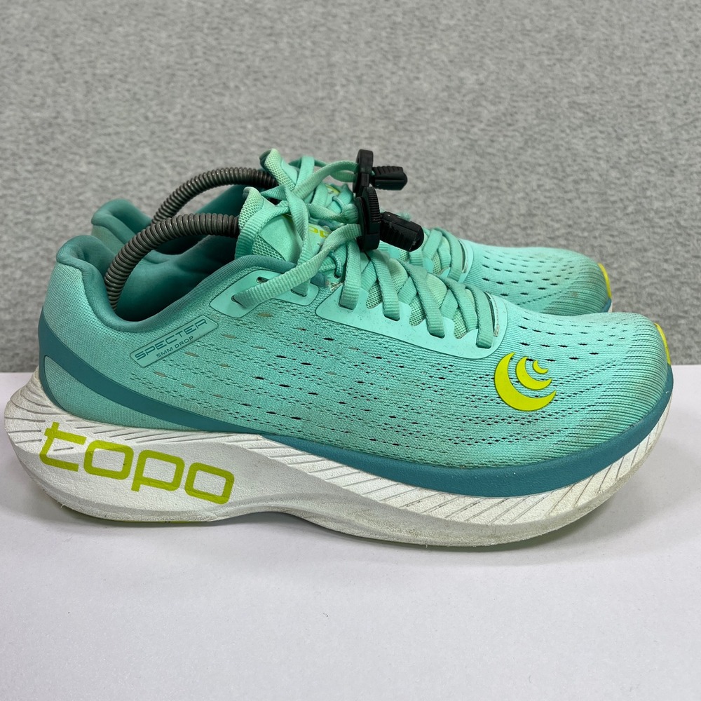 Topo Athletic Specter Shoes Womens 9.5 Aqua Lime Lightweight Running W-Specter